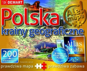 Puzzle: Polskakrainy Geograficzne+atlas