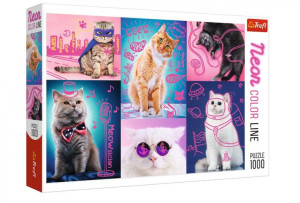 Puzzle 1000 Neon Color Line Super Cats Trefl