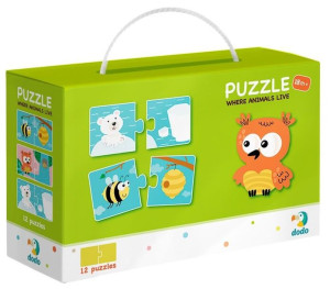 Puzzle 12x2 Gdzie Żyją Zwierzęta?