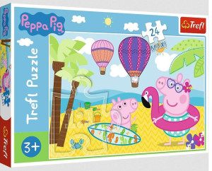 Puzzle 24 Maxi Świnka Peppa Na Wakacjach Trefl