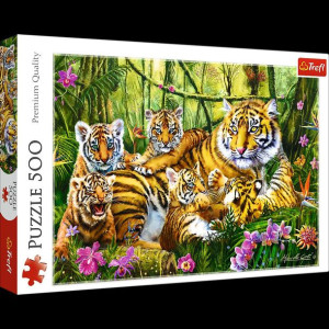 Puzzle 500 Rodzina Tygrysów Trefl