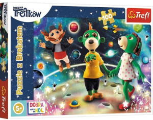 Puzzle 100 Glitter Trefliki Wśród Gwiazd Trefl