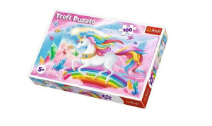 Puzzle 100 Krzyształowy Świat Jednorożców Trefl