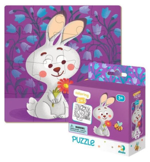 Puzzle 16 + Kolorowanka Zajączek