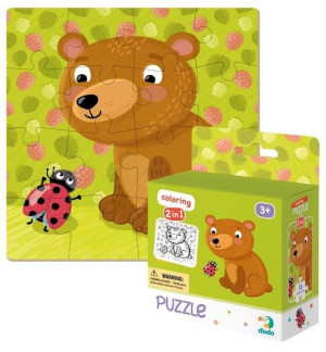 Puzzle 16 + Kolorowanka Misiek