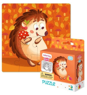 Puzzle 16 + Kolorowanka Jeżyk