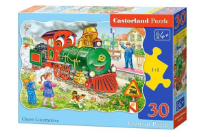 Puzzle 30 Green Locomotive Castor