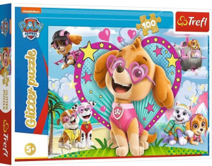 Puzzle 100 Glitter W Blasku Skye Trefl