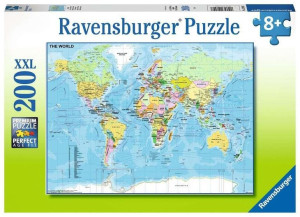 Puzzle 200 Mapa Świata Xxl