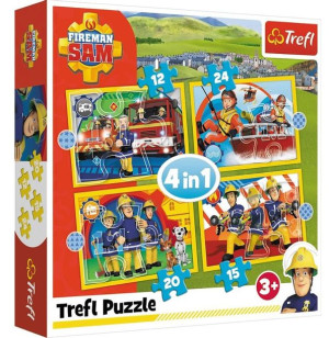 Puzzle 4w1 Pomocny Strażak Sam Trefl