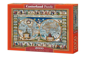Puzzle 2000 Mapa Świata Castor