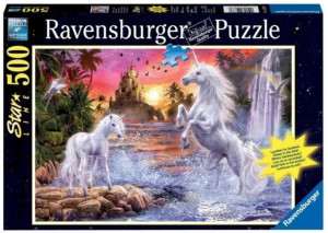 Puzzle 500 Świecące Jednorożce Nad Rzeką
