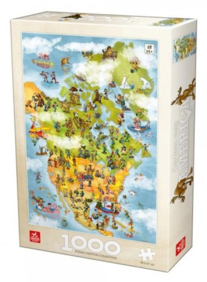 Puzzle 1000 Humorystyczna Mapa Usa