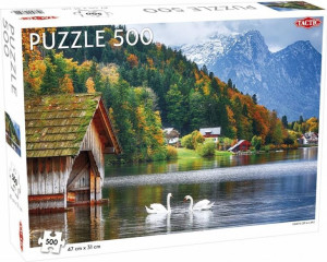 Puzzle 500 Landscape: Swans On A Lake