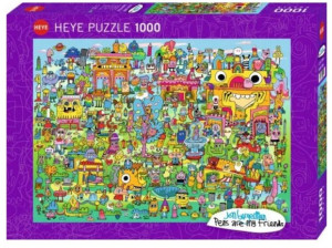 Puzzle 1000 Wioska Pełna Doodli, Jon Burgermann