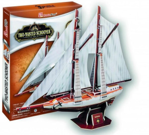 Puzzle 3d Żaglowiec Szkuner Dwumasztowy