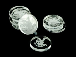 Znaczniki Akryl Transparentne Okrągłe 22x3mm 10szt
