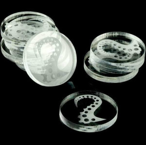 Znaczniki Akryl Transparentne Okrągłe 22x3mm 10szt