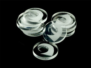 Znaczniki Akryl Transparentne Okrągłe 22x3mm 10szt