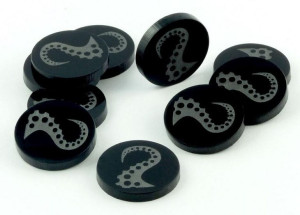 Znaczniki Akryl Czarne Macka Orkągłe 22x3mm 10szt