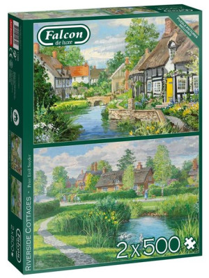 Puzzle 2x500 Falcon Domy Nad Rzeką G3