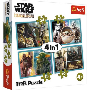 Puzzle 4w1 Mandalorian I Jego Świat Trefl