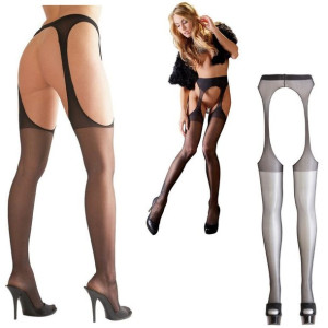 Sex Czarne Pończochy z Pasem L/XL Bielizna Erotyczna