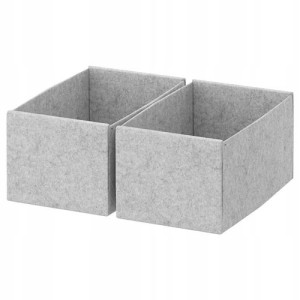 Pudełko Organizer Szary 15x27x12 Cm 2 Szt