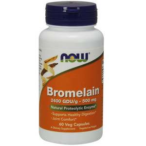 NOW Bromelain 2400 GDU/g 500mg 60vegcaps