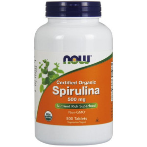 NOW Certified Organic Spirulina 500mg 500tabs