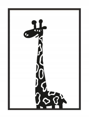 OBRAZ PLAKAT W RAMIE 33x43 cm Żyrafa PD039