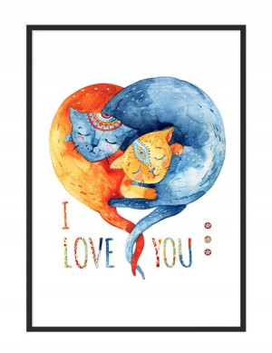 Obraz Plakat W Ramie 53x73 Cm Koty P999