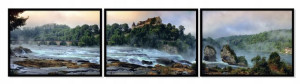 OBRAZ W RAMIE 53x73cm Tryptyk Wodospad P1010