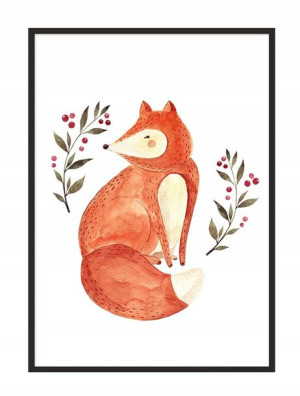 Obraz Plakat W Ramie A4 Cm Lisek Pd266