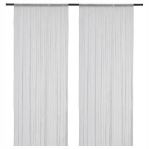 Firanka Firana Biała W Kropki 2 Szt. 145x300 Cm