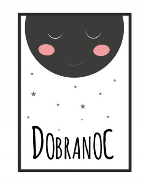 OBRAZ PLAKAT W RAMIE A4 cm Dobranoc PD105