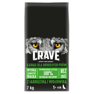 CRAVE Jagnięcina z Wołowiną 7kg sucha karma dla psów, BEZ ZBÓŻ, BEZ KURCZAK