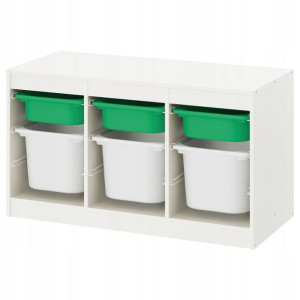 Ikea Trofast Regał Z Pojemnikami Biały 99x44x56cm