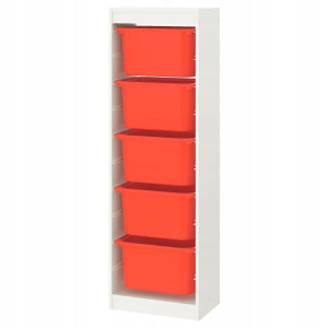 Ikea Trofast Regał Z Pojemnikami Biały 46x30x145cm