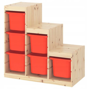 Ikea Trofast Regał Z Pojemnikami Sosna 94x44x91cm