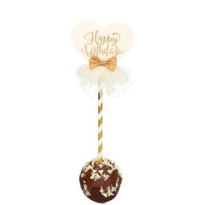 Topper Na Tort Serce Happy Birthday Białe