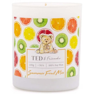 Ted & Friends sojowa świeca zapachowa w białym szkle 220 g - Summer Fruit M