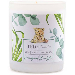 Ted & Friends sojowa świeca zapachowa w białym szkle 220 g - Lemongrass & E