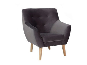 Fotel Nordic 1 Velvet Kolor Szary Tapicerka Bluvel 14 / Buk