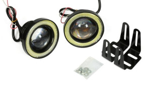 Komplet lamp przeciwmgielnych z wbudowanymi Ringami Angel Eyes LED DRL 76mm