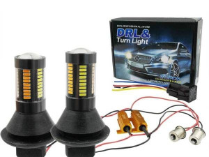 Światła LED do jazdy dziennej AUTOMAT 2w1 z kierunkowskazem