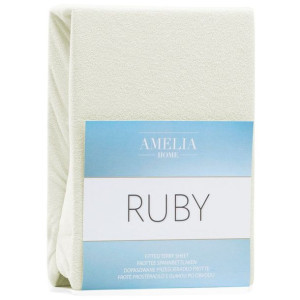 AmeliaHome Prześcieradło Frotte Rubin Ecru 220x200