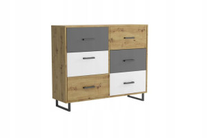 minimalistyczna komoda BARI 6s wysokie nogi loft