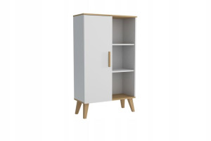 stylowy solidny regał DITA 80cm drewno retro biały