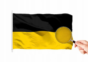 Flaga Kaszubska Mocna 150cm czarno żółta Flagi Kaszubskie Kaszebe